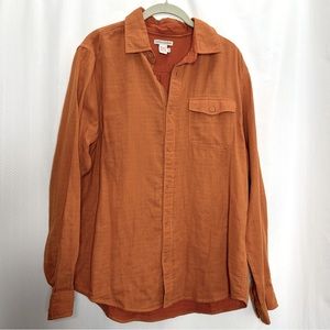 Carbon 2 Colbalt orange button up shirt long sleeve